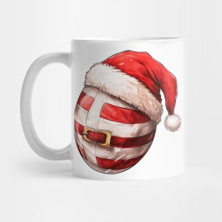 Christmas Rugby Ball in Santa Hat Mug